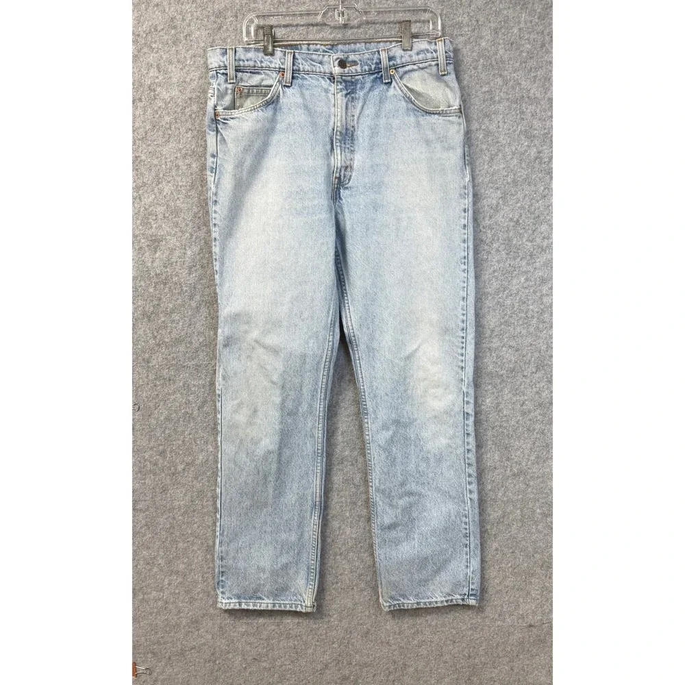 Vintage Levis 505 Jeans Mens 36x32 Orange Tab Blue Regular Fit Straight Leg